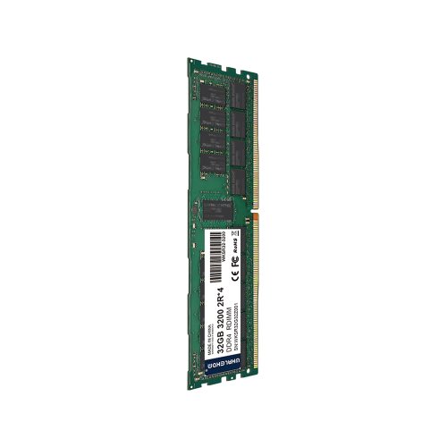Side view of DDR4 ECC RDIMM server memory module